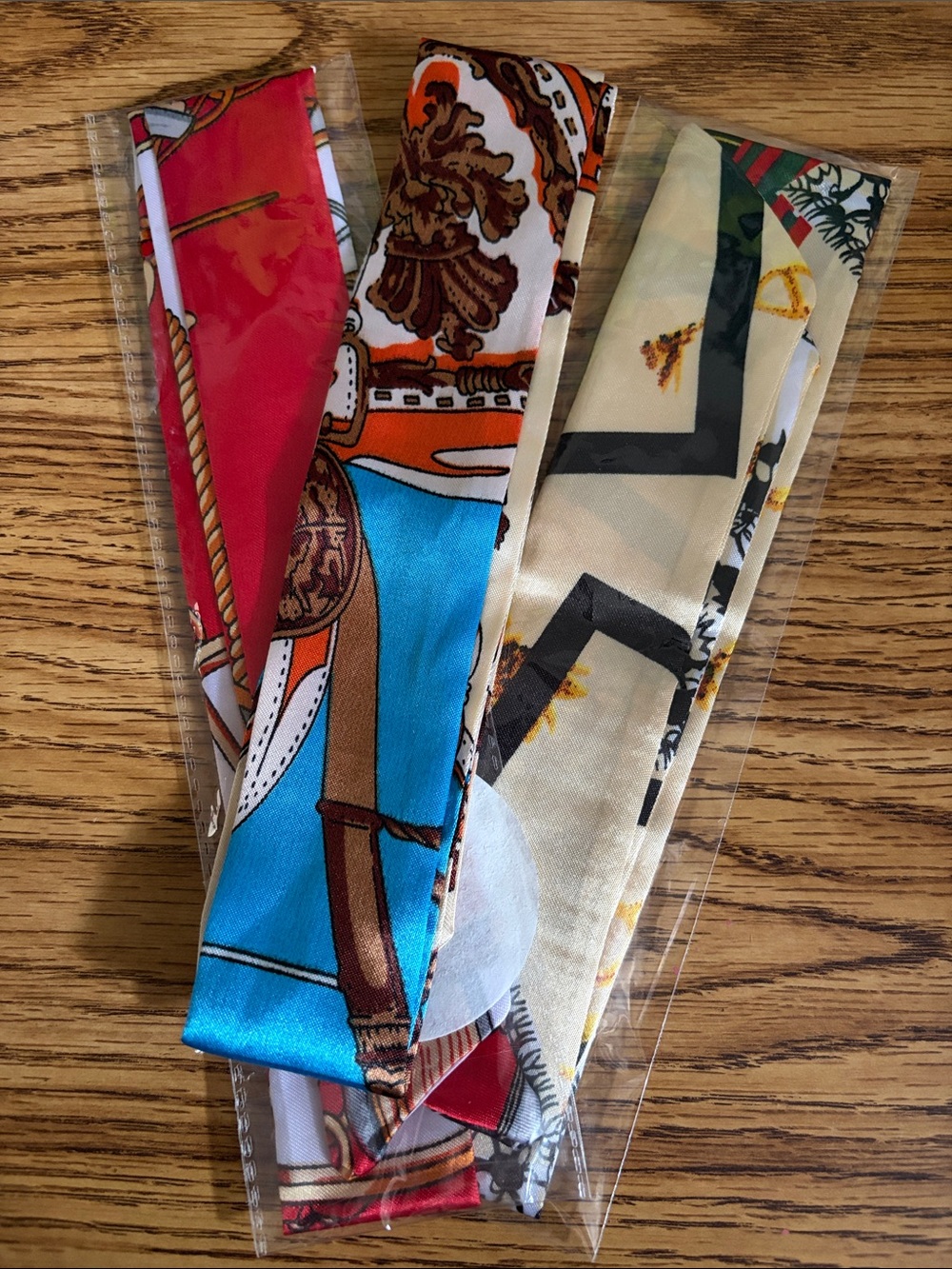 Set of 5 Printed Twilly Scarfs - Picture 3 of 8